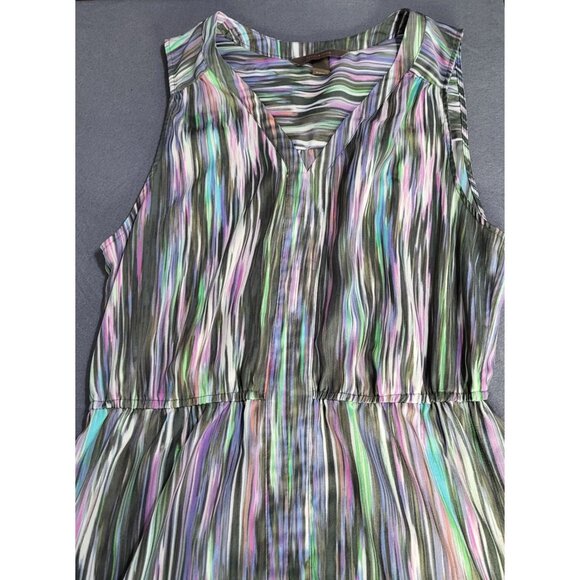 fynn & rose Women's SZ 12 Watercolor Pastel Print Sleeveless Dress - Picture 8 of 10